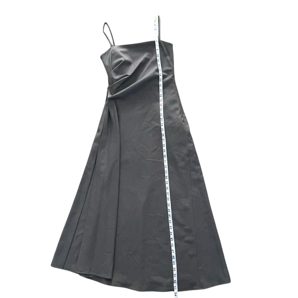 ZARA Long Dress Khaki Gray with Tanks ZW COLLECTION WOOL Blend RUCHED Size: S - Picture 13 of 16
